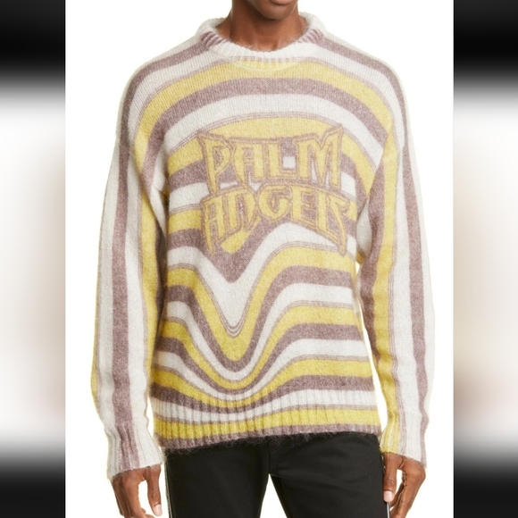 Palm Angels Melting Stripes Mohair Sweater $1045, Sz L, Nwt! - Picture 1 of 7